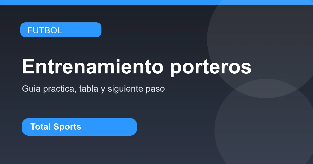 Plan visual de entrenamiento específico para porteros de fútbol.