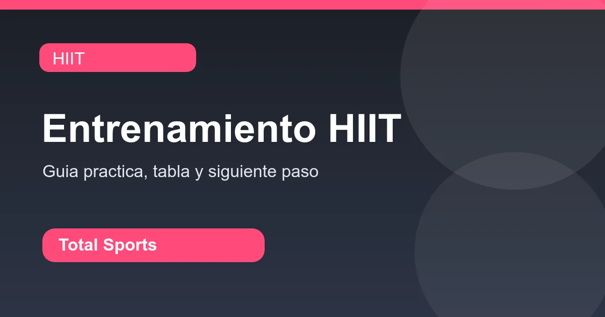 Guía visual de entrenamiento HIIT con intervalos por nivel.